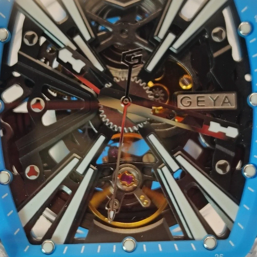 2026 Geya G78190 Crystal Shell Series 55mm Mens Automatic Watch Full Box Set